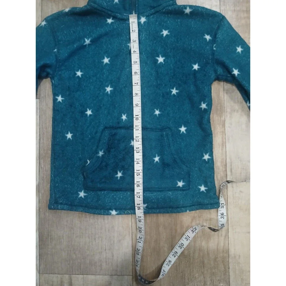 Girl’s Jumping Beans  Fleece Jacket Teal White Stars 1/4 Zip - Size 12